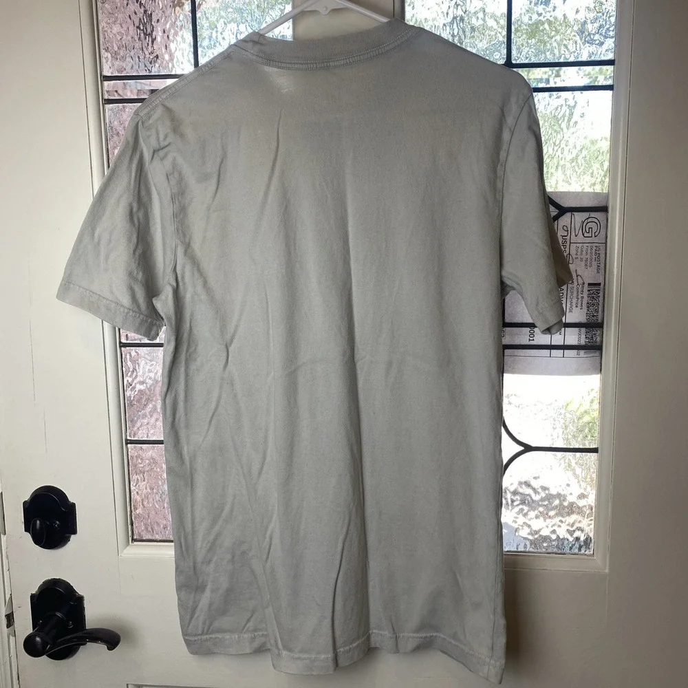 The North Face Shirt Mens Small Tan Camping Camper Short Sleeve Crew Neck Cotton
